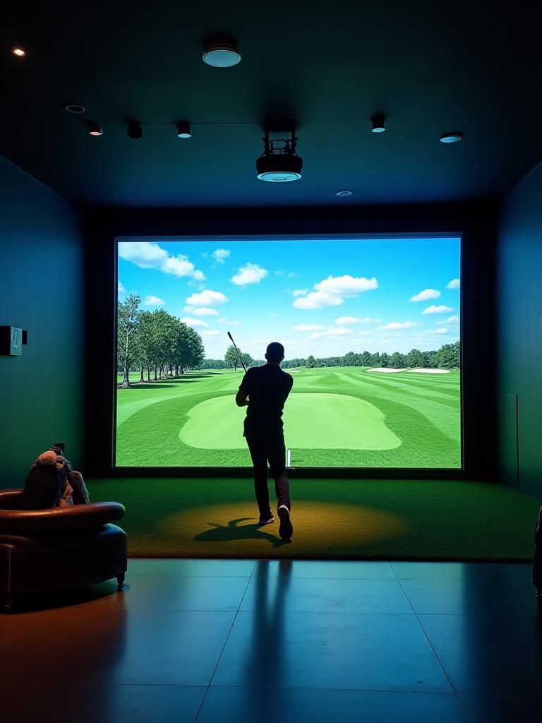 Moderner Golfsimulator für Training und Events